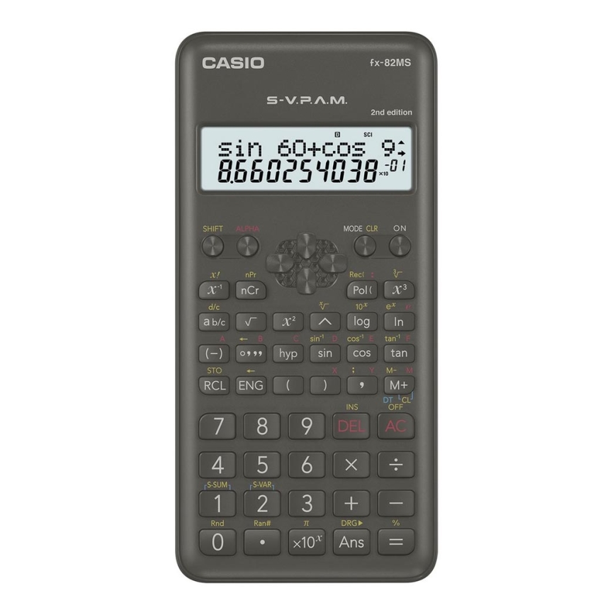 Casio - Mokyklinis skaičiuotuvas 1xAAA juodas