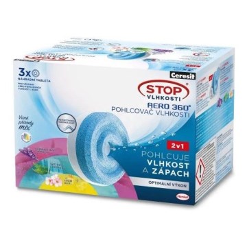 Ceresit - AERO 360° 2 viename tabletės drėgmės surinkikliui, 3 x 450 g triopak
