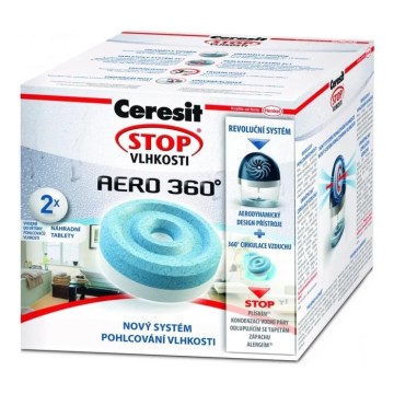 Ceresit - Tabletės drėgmės surinkikliui 2in1 AERO 360° 2x 450 g neutralios