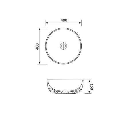 Cersanit K116-048-ECO - Praustuvas ant stalviršio MODUO Ø 40 cm keramika/blizgi balta