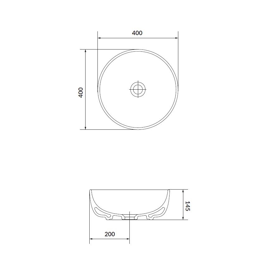 Cersanit K116-048 - Pastatomas praustuvas MODUO diametras 40 cm keramika/blizgūs balti