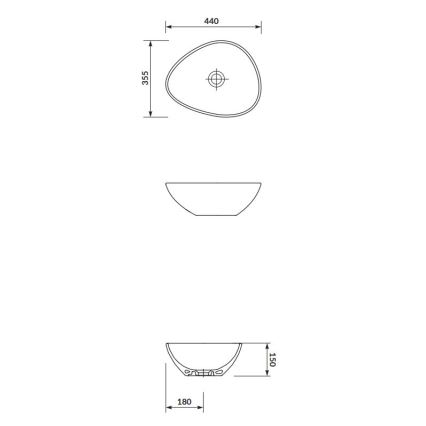 Cersanit K116-051 - Pastatomas praustuvas MODUO 35,5x44 cm keramika/blizgūs balti