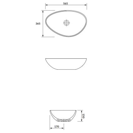 Cersanit K116-052 - Pastatomas praustuvas MODUO 36,5x56,5 cm keramika/blizgūs balti