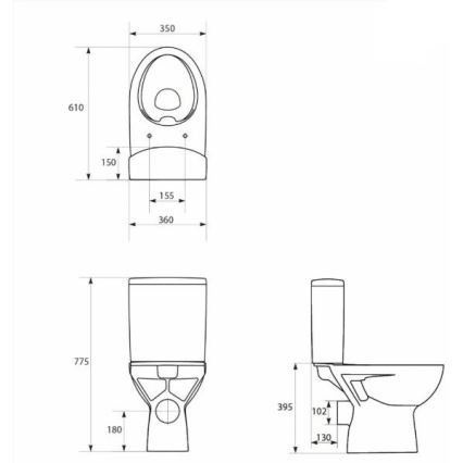 Cersanit K27-062 - Pastatomas tualetas PARVA keramika/balta