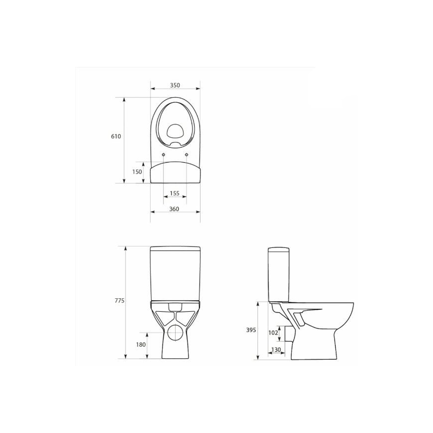 Cersanit K27-062 - stovintis unitazas PARVA keramika/balta