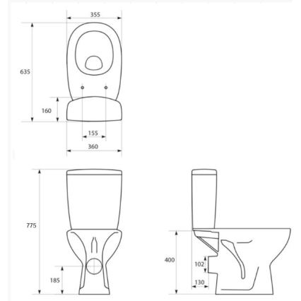 Cersanit K667-052 - Pastatomas WC su ARTECO keramika/balta sėdyne