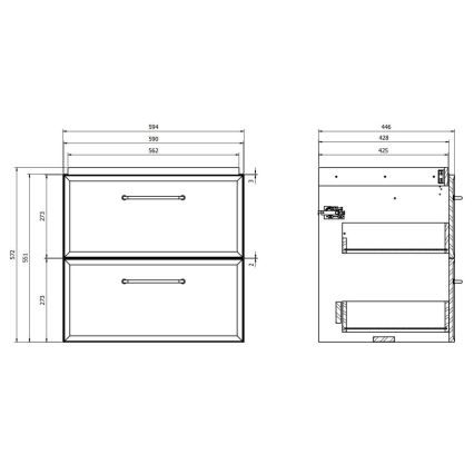 Cersanit S1021-002 - Pakabinama vonios spintelė po praustuvu MILLE 60x45 cm juoda