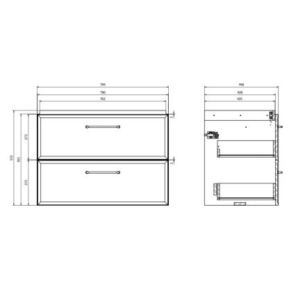 Cersanit S1021-004 - Pakabinama vonios spintelė po kriaukle MILLE 80x45 cm balta