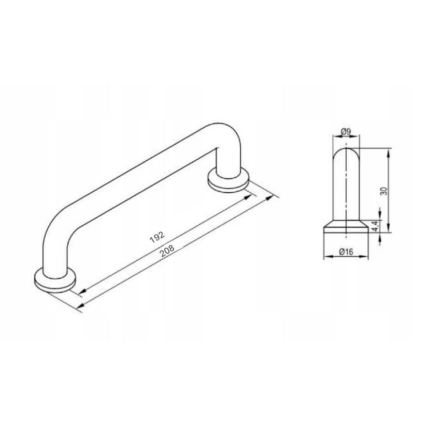 Cersanit S1021-018 - baldų rankena MILLE 20x3 cm juoda