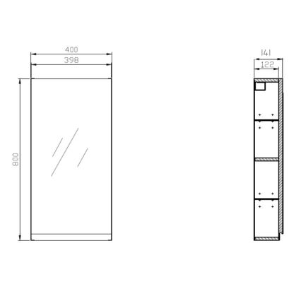 Cersanit S590-030 - Veidrodinė vonios spintelė MODUO 80x40 cm