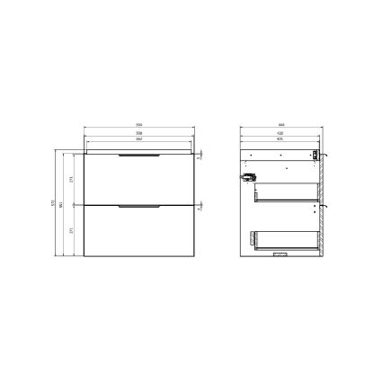 Cersanit S598-045-DSM - Pakabinama vonios spintelė po praustuvu MALIKA 60x45 cm ąžuolas