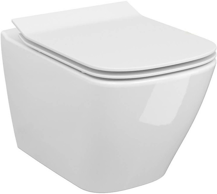 Cersanit S701-405 - Pakabinamas WC su dangčiu CITY SQUARE keramika/balta