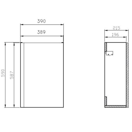 Cersanit S801-218-DSM - Pakabinama vonios spintelė su praustuvu MODUO SLIM 40 cm blizgi balta