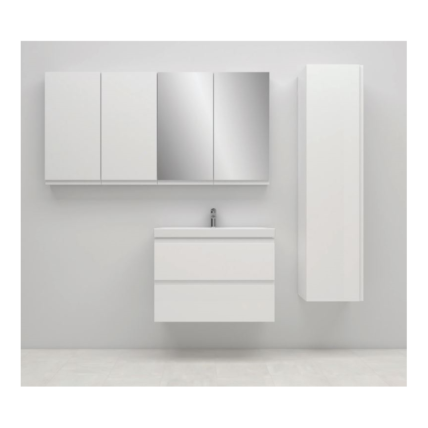 Cersanit S801-225-DSM - Pakabinama vonios spintelė su praustuvu MODUO SLIM 62x80 cm blizgi balta