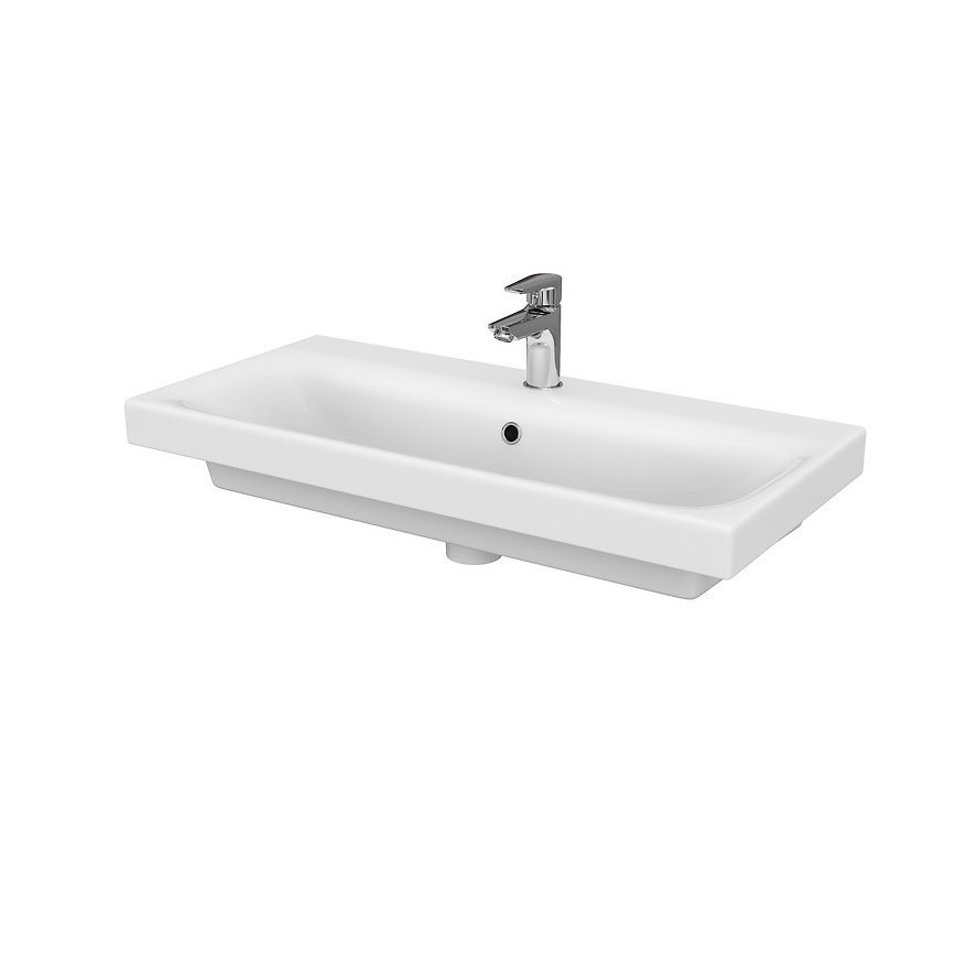 Cersanit S801-225-DSM - Pakabinama vonios spintelė su praustuvu MODUO SLIM 62x80 cm blizgi balta