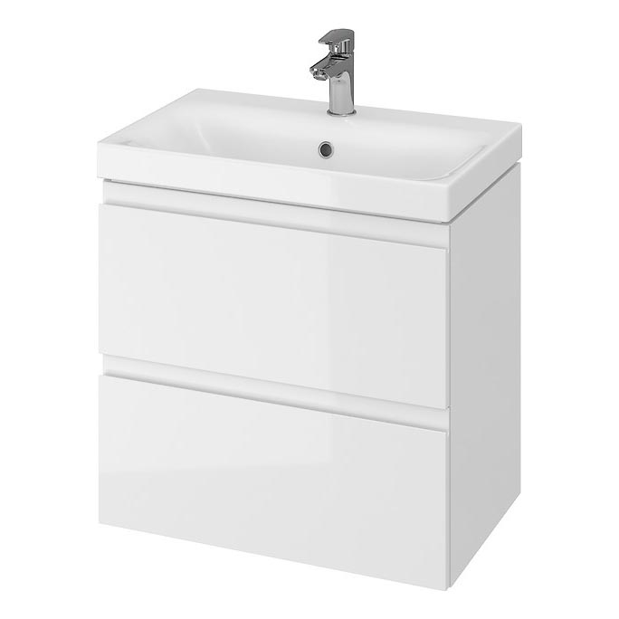 Cersanit S801-227-DSM - Pakabinama vonios spintelė su praustuvu MEDA SLIM 62x60 cm blizgūs balti