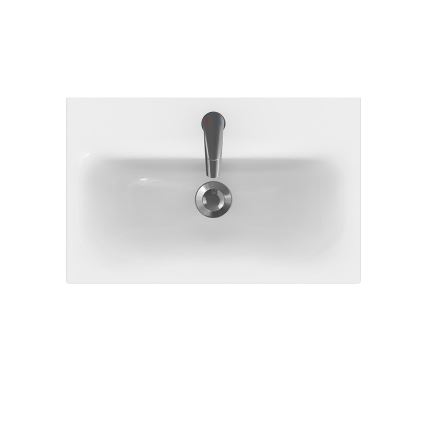 Cersanit S801-227-DSM - pakabinama vonios spintelė su praustuvu MODUO SLIM 60x38 cm blizgi balta