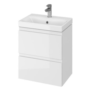 Cersanit S801-229-DSM - Pakabinama vonios spintelė su praustuvu MODUO SLIM 50x35 cm blizgi balta