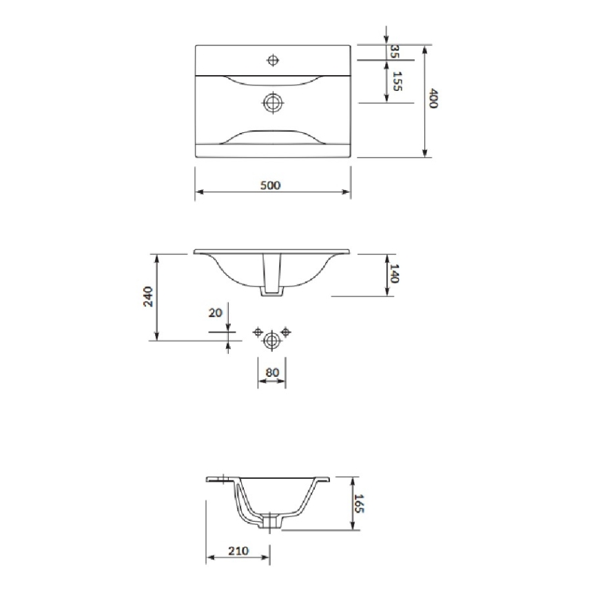 Cersanit S801-456 - Pakabinama vonios spintelė su praustuvu NIKO 50x40 cm balta