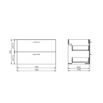 Cersanit S801-538 - Pakabinama vonios spintelė su praustuvu NIKO 80x45 cm balta