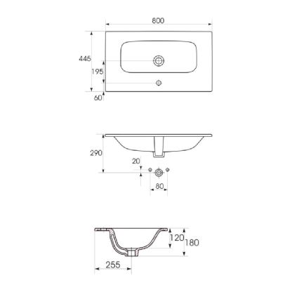 Cersanit S801-538 - Pakabinama vonios spintelė su praustuvu NIKO 80x45 cm balta