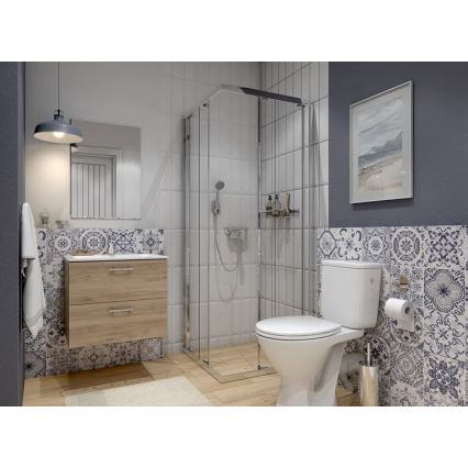 Cersanit S801-539 - Pakabinama vonios spintelė su kriaukle NIKO 80x45 cm, riešutas