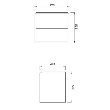 Cersanit S924-008 - Pakabinama vonios spintelė po praustuvu CREA 59,4x44,7 cm ąžuolas