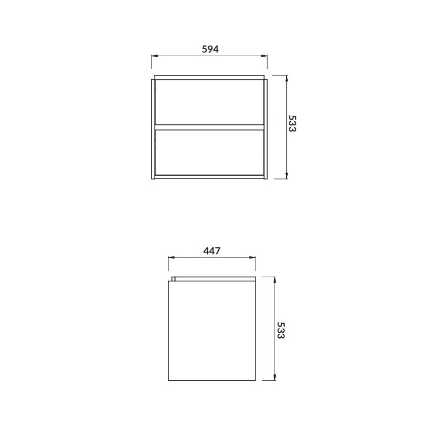 Cersanit S924-008 - Pakabinama vonios spintelė po praustuvu CREA 59,4x44,7 cm ąžuolas