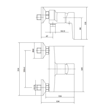 Cersanit S951-033 - Dušo čiaupas MILLE balta/blizgus chromas