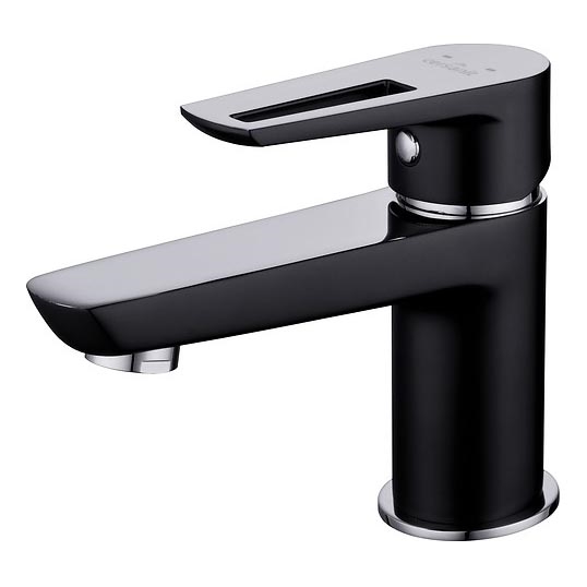 Cersanit S951-048 - Praustuvo čiaupas MILLE 13,4 cm juoda + nuotekos