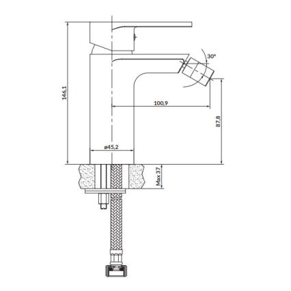 Cersanit S951-315 - Bidė čiaupas CREA blizgus chromas