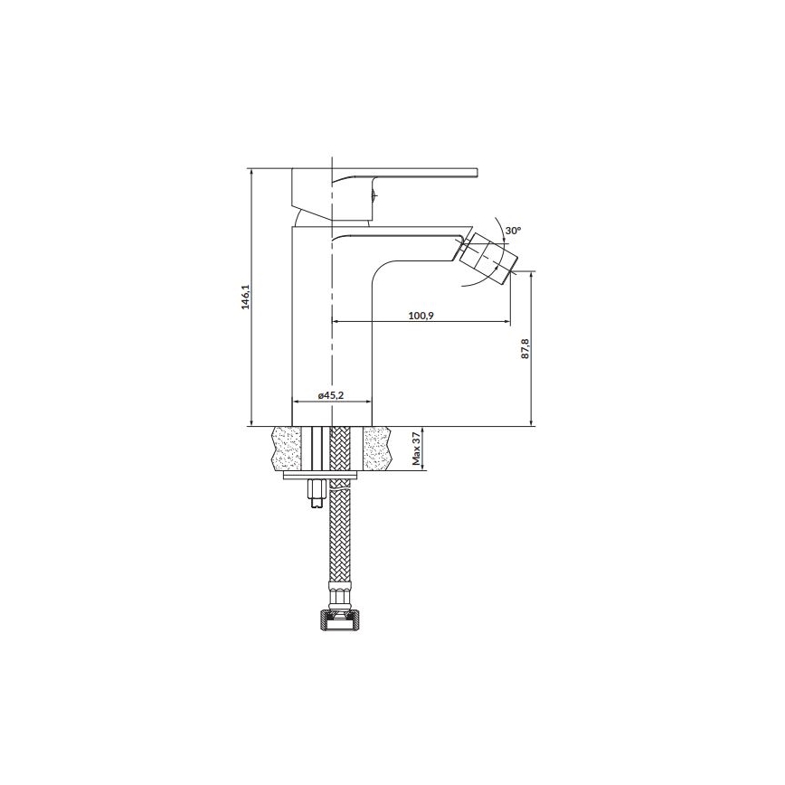 Cersanit S951-317 - Bidė čiaupas CREA nikelis