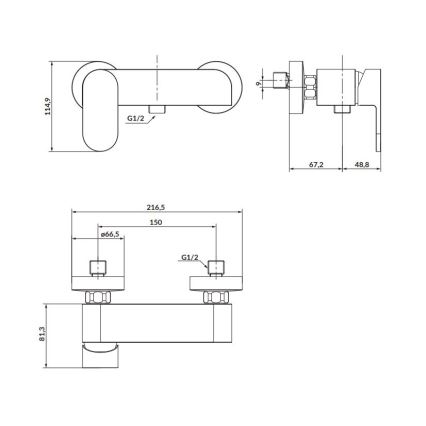 Cersanit S951-324 - Dušo čiaupas CREA nikelis