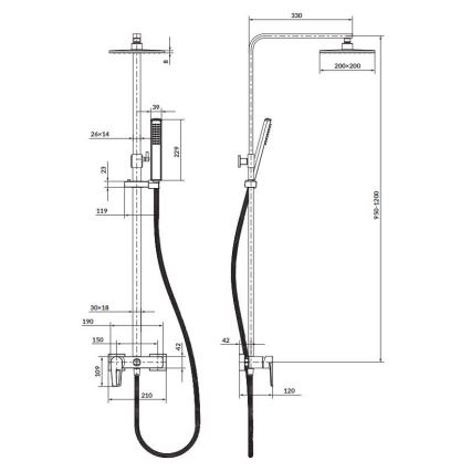 Cersanit S951-339 - Dušo komplektas MILLE blizgus chromas