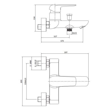 Cersanit S951-344 - Vonios čiaupas CITY blizgus chromas