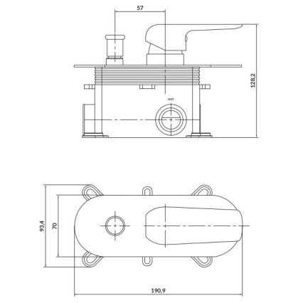 Cersanit S951-345 - Dušo čiaupas paslėptam montavimui CITY blizgus chromas