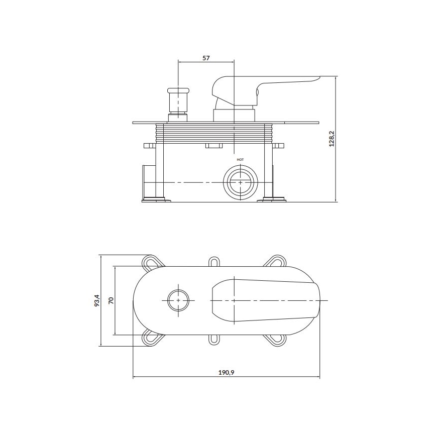 Cersanit S951-345 - Dušo čiaupas paslėptam montavimui CITY blizgus chromas