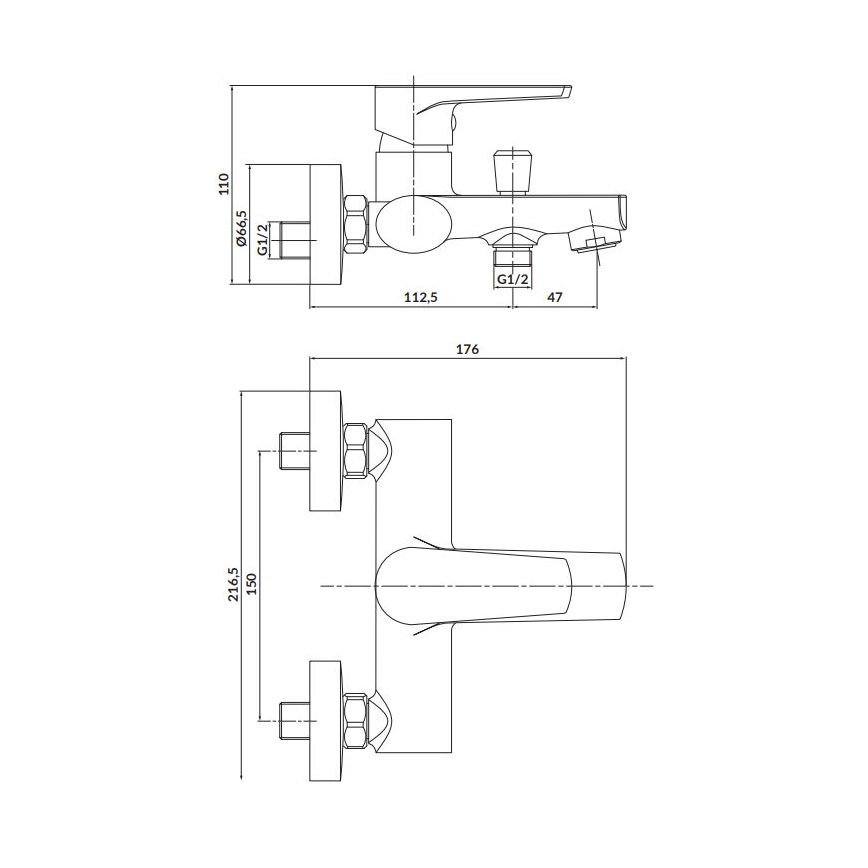 Cersanit S951-346 - Vonios maišytuvas MODUO blizgus chromas