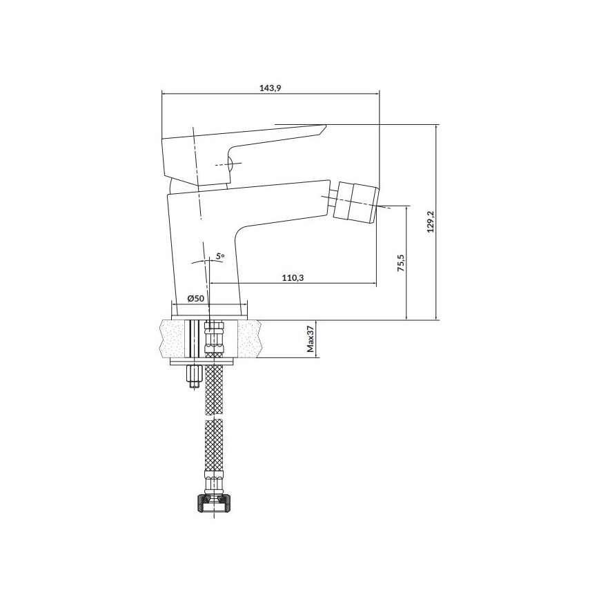Cersanit S951-348 - Bidė čiaupas MILLE balta