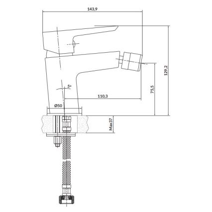 Cersanit S951-349 - Bidė čiaupas MILLE juoda