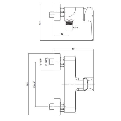 Cersanit S951-352 - Dušo čiaupas CITY blizgus chromas
