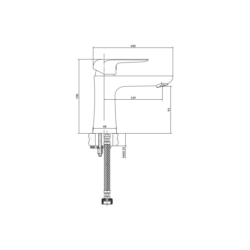 Cersanit S951-359 - Praustuvo čiaupas CITY 15 cm blizgus chromas
