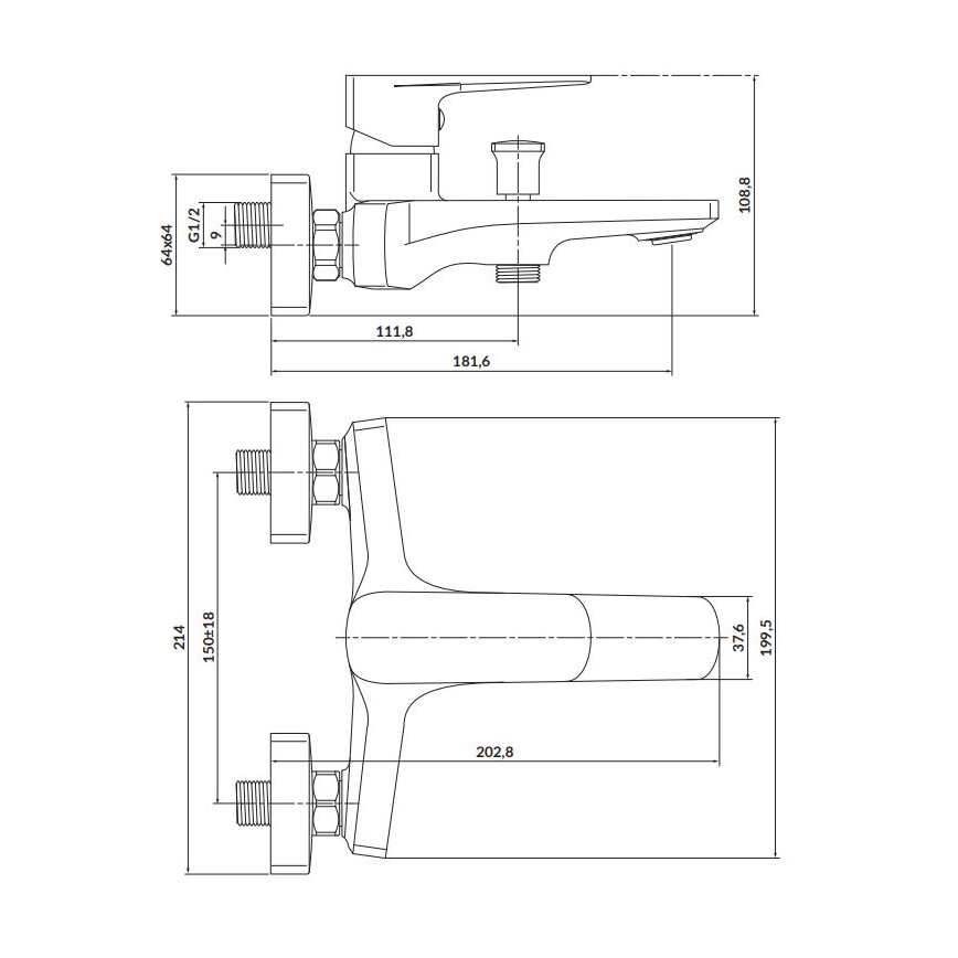 Cersanit S951-377 - Vonios maišytuvas LARGA blizgus chromas