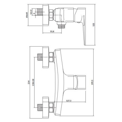 Cersanit S951-384 - Dušo čiaupas LARGA auksas