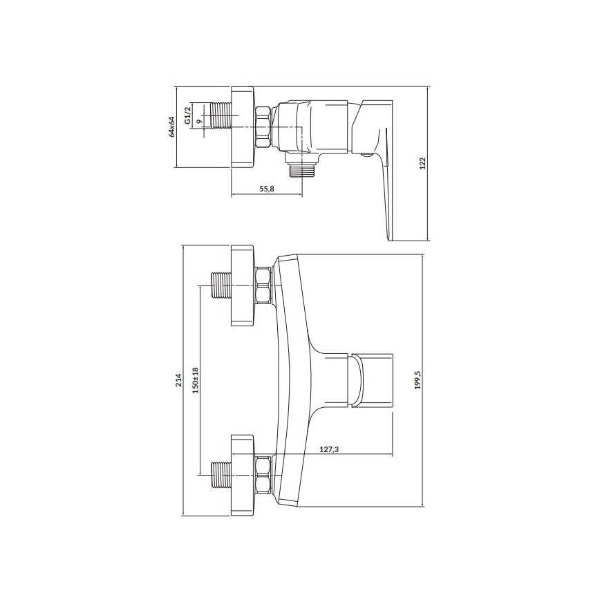 Cersanit S951-384 - Dušo čiaupas LARGA auksas