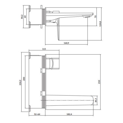 Cersanit S951-385 - kriauklės maišytuvas paslėptam montavimui LARGA juoda