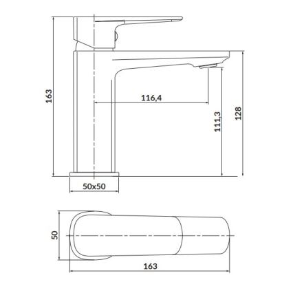 Cersanit S951-390 - Praustuvo čiaupas LARGA 16,3 cm juoda