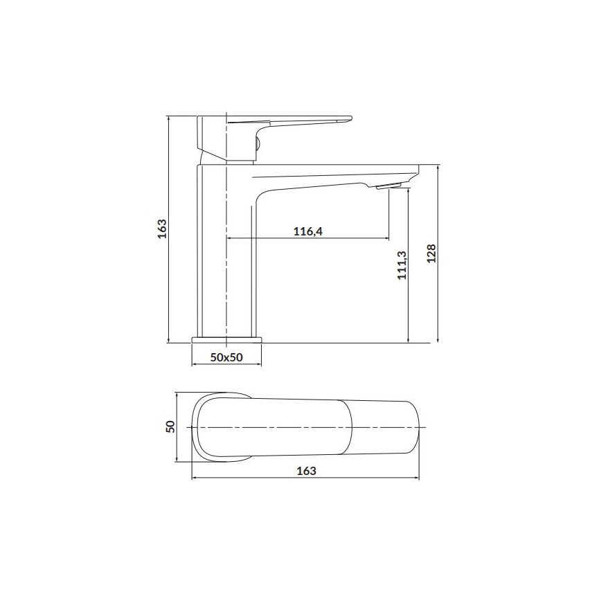 Cersanit S951-390 - Praustuvo čiaupas LARGA 16,3 cm juoda