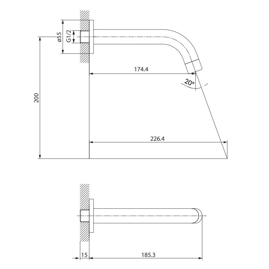 Cersanit S951-554 - Snapelis paslėptam montavimui ZEN juoda
