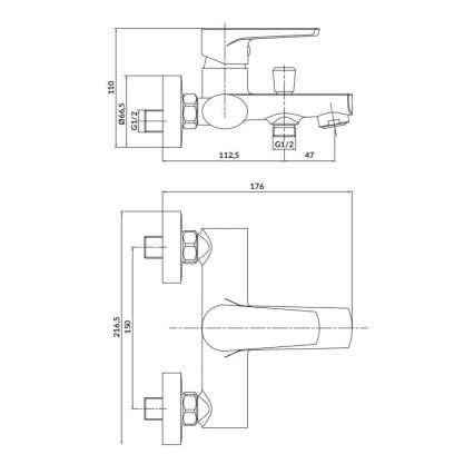 Cersanit S951-559 - Vonios maišytuvas MODUO juodas